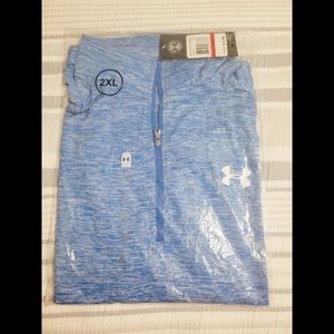 NWT Under Armour men's longsleeve warmup top half zip blue